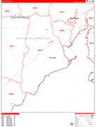 West Haven  Wall Map Red Line Style